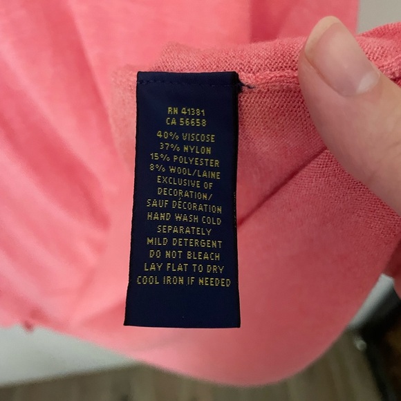 Ralph Lauren Coral Knit Sweater Size Small - Picture 6 of 9